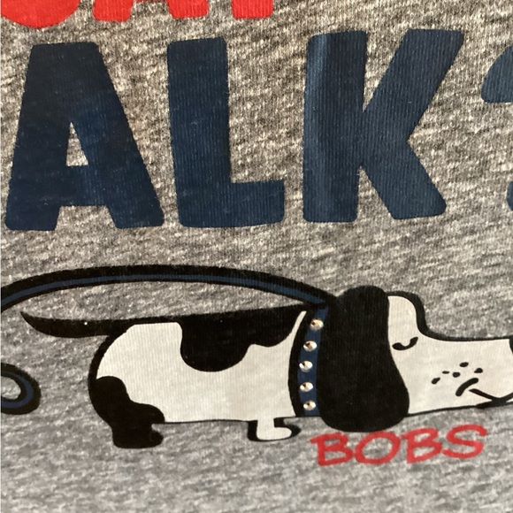 Skechers BOBS Gray T-Shirt with Navy Trim - Picture 2 of 3